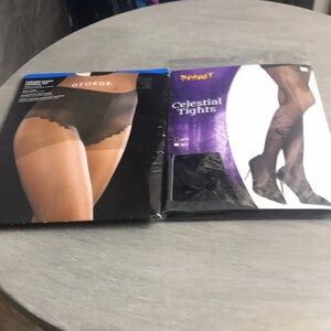 Halloween Theme Panty Hose and Regular Black Pantyhose, Small